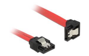 Delock SATA3 Kabel: 0.5m, Metall Clip, rot 6 Gbps, kompatibel 1, 5 Gb/s und 3 Gb/s