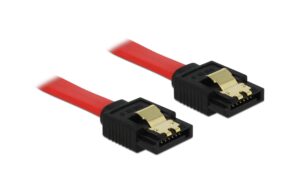Delock SATA3 Kabel: 1.0m, Metall Clip, rot 6 Gbps, kompatibel 1,5 Gb/s und 3 Gb/s