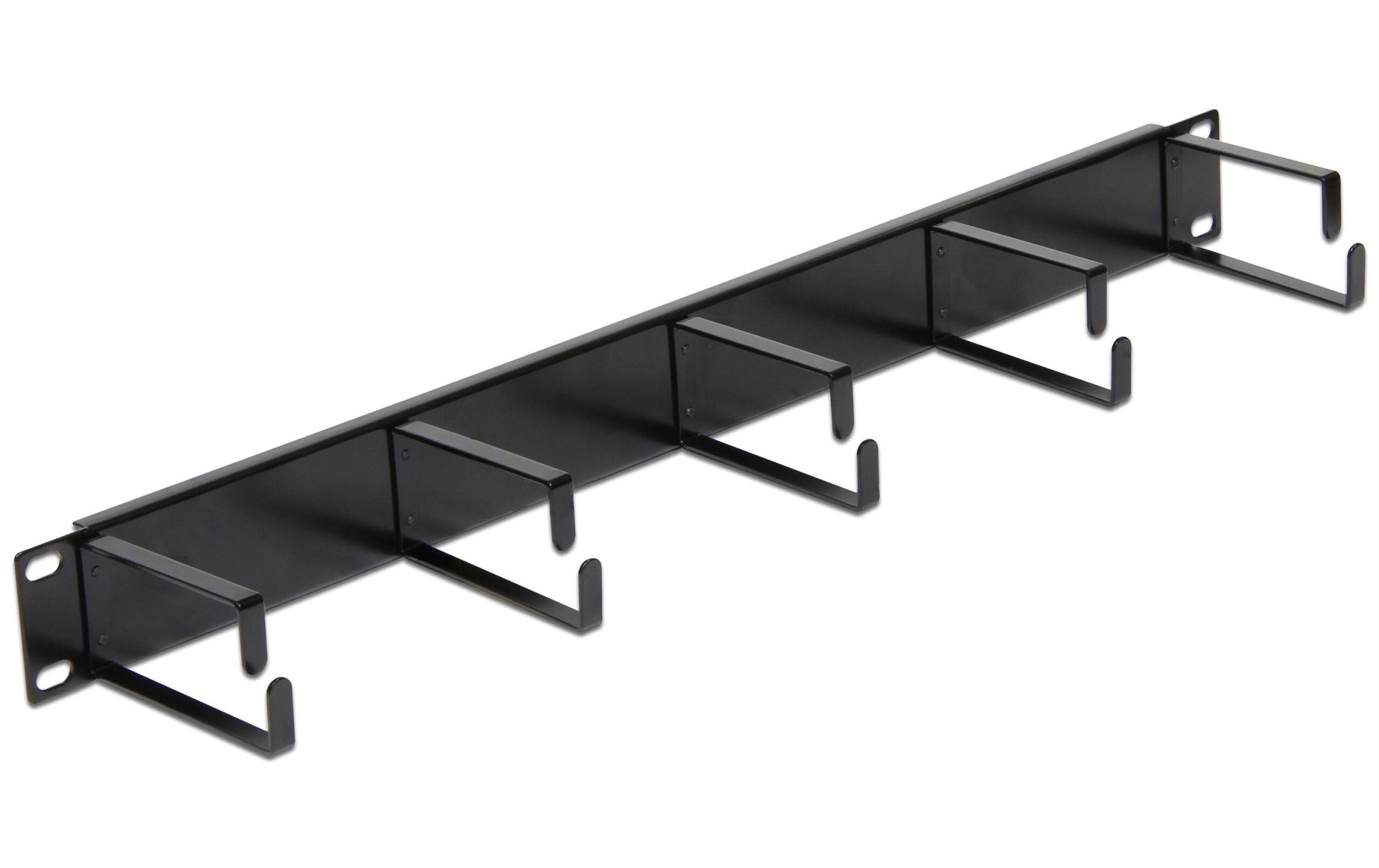 970416 - Mediatech Delock Kabelmanagement Panel: Schwarz mit 5 Bügeln, zu 19 Serverschrank