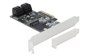 DeLock PCI-Express-x4 SATA, 1x M.2 4x SATA, 1x M.2, Onboard Kontroller
