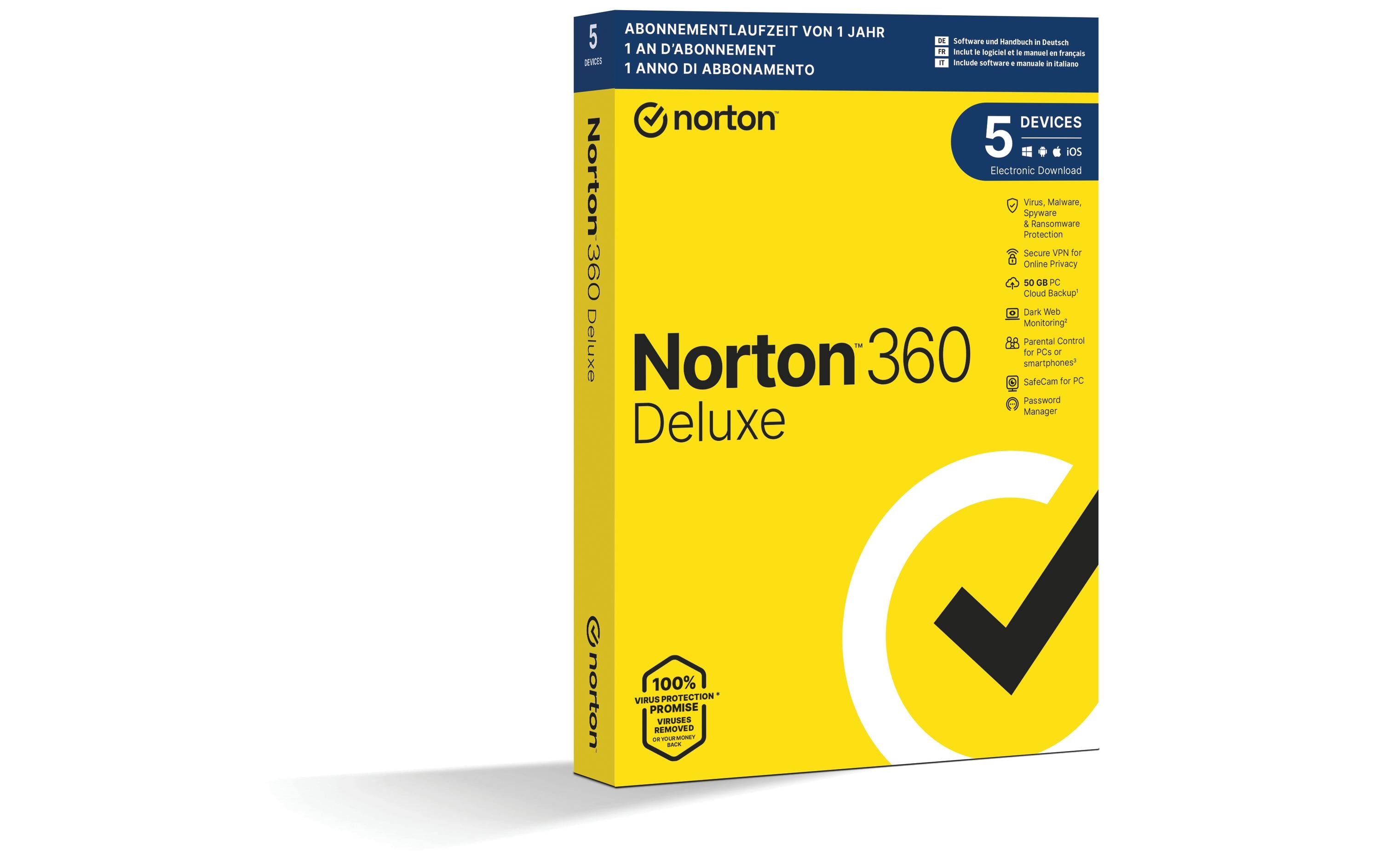 Norton 360 Deluxe Box, 5 Device, 1 Jahr