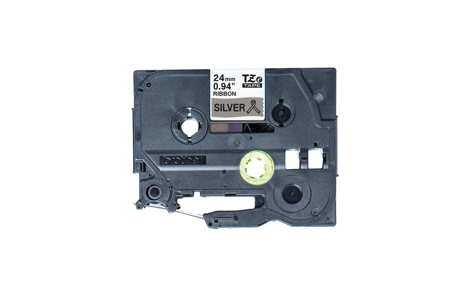 Brother P-touch Schriftband TZE-R951 Stoffband, schwarz auf silber, 24mm, 4m