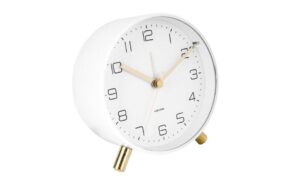 988257 - Mediatech KARLSSON Wecker Lofty, Weiss matt D: 11 cm, Exkl. AA Batterien