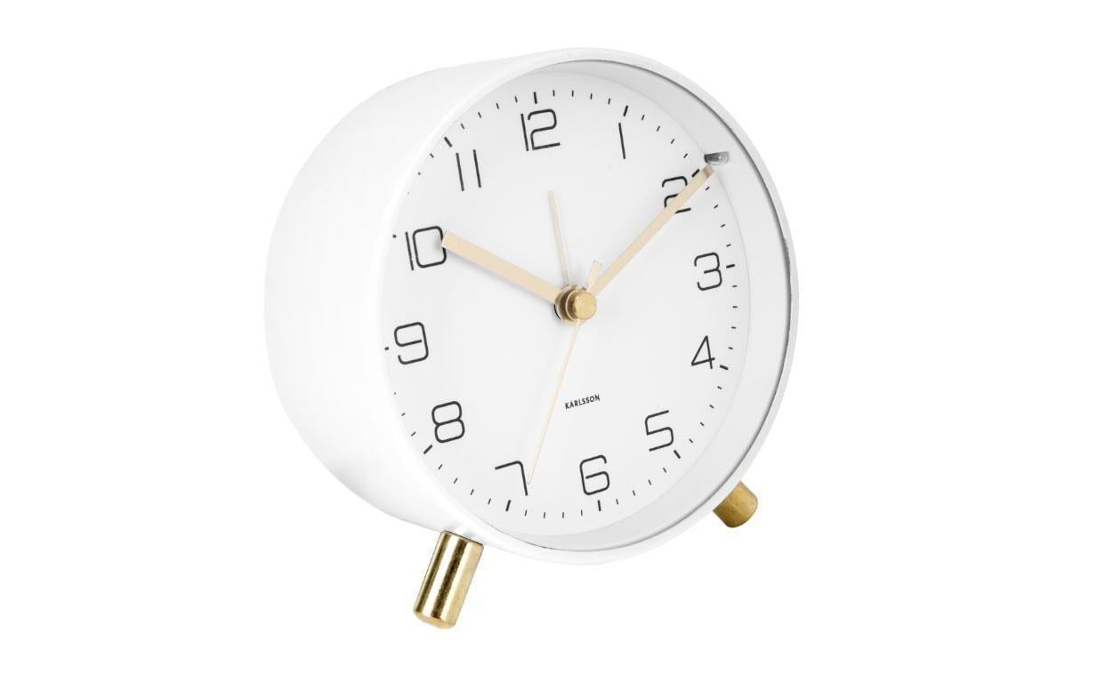 988257 - Mediatech KARLSSON Wecker Lofty, Weiss matt D: 11 cm, Exkl. AA Batterien