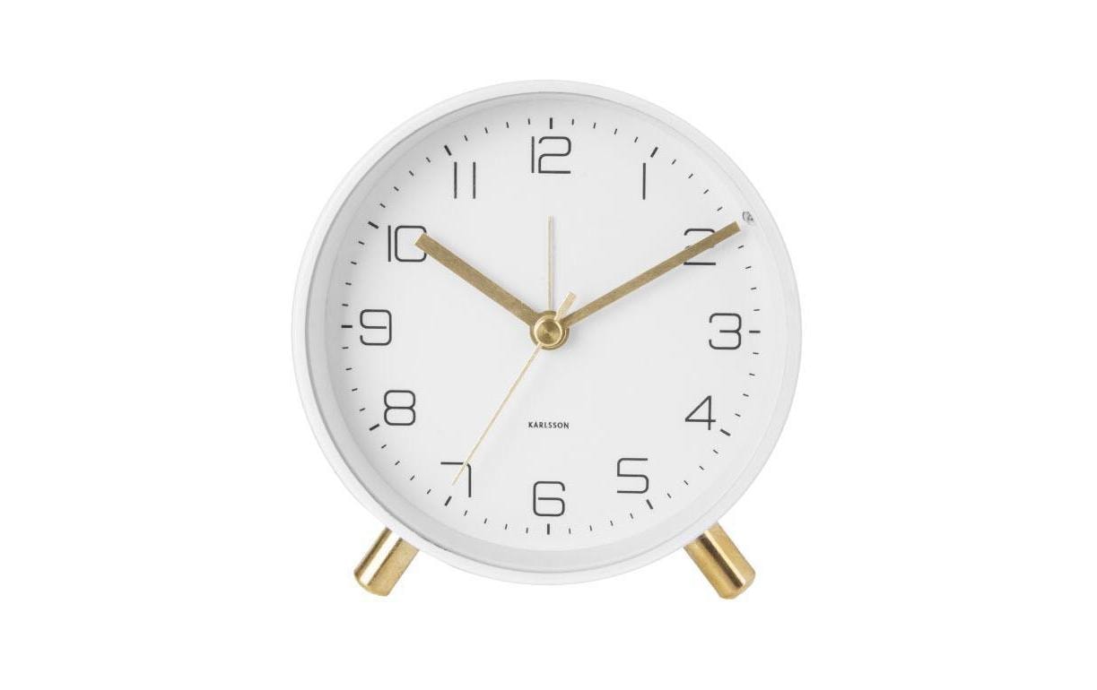 988257_1 - Mediatech KARLSSON Wecker Lofty, Weiss matt D: 11 cm, Exkl. AA Batterien