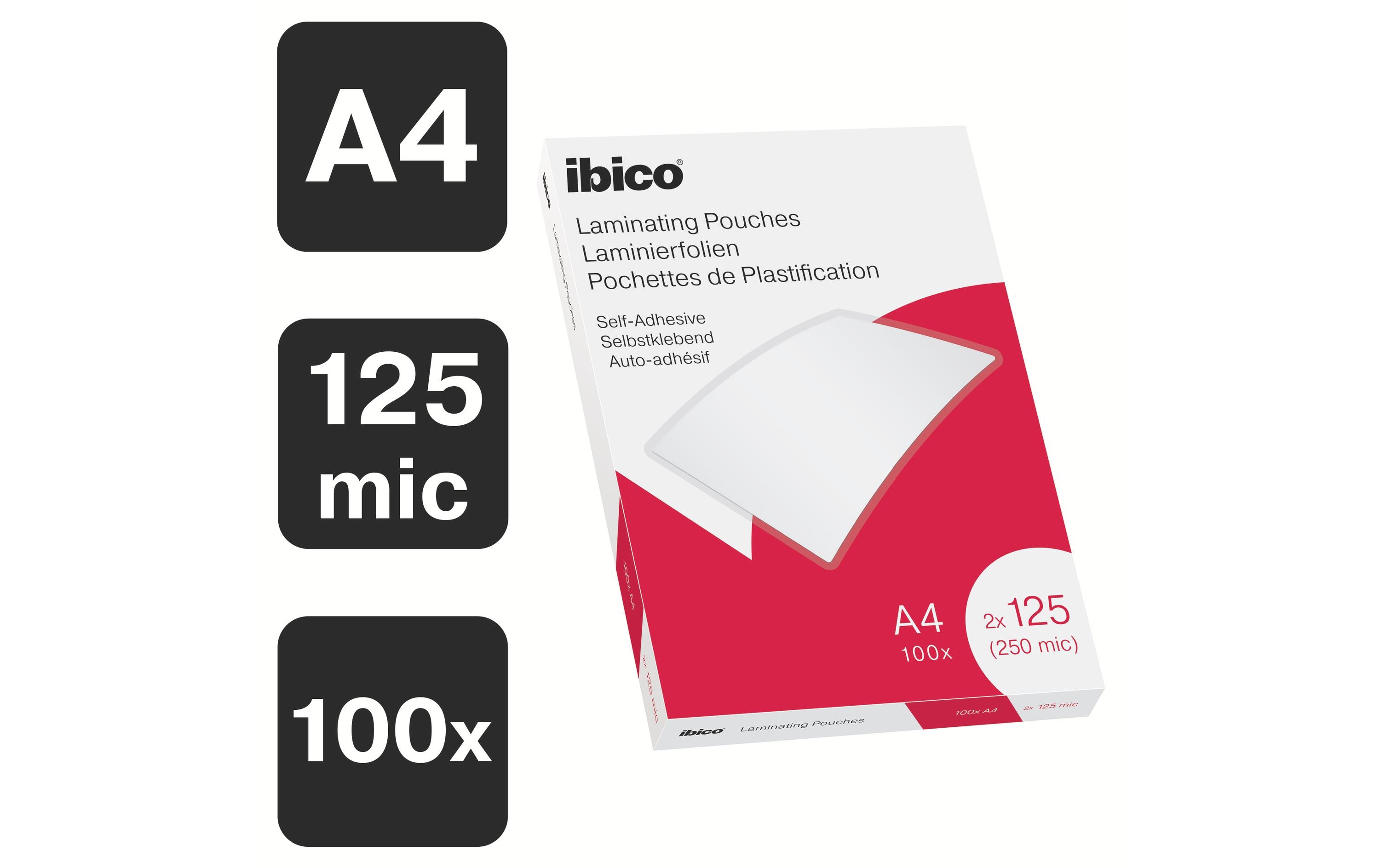 992934_1 - Mediatech Ibico Laminierfolie A4 125 mic, 100 Stück, glänzend, adhesive