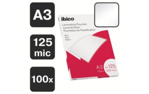 Ibico, Laminierfolie Premium A3 125 µm, mat 125 mic, 100 Stück, matt