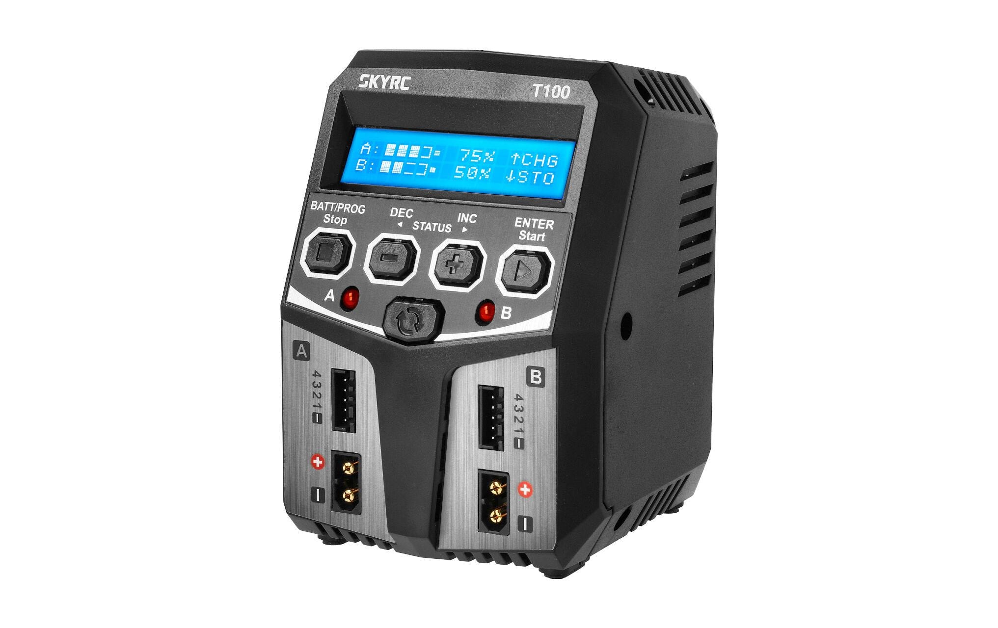 999188 - Mediatech SkyRC T100 AC LiPo 1-4s 5A 2x50W AC Dual Ladegerät kaufen Schweiz | Mediatech.ch